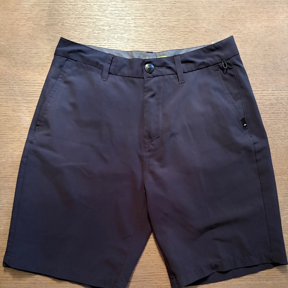 Quiksilver Amphibian Shorts Mens 28 Navy Blue DryFlight Hybrid Boardshorts Walk - Picture 3 of 9
